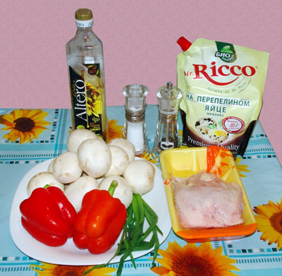 курица с грибами и перцем - пошаговый рецепт