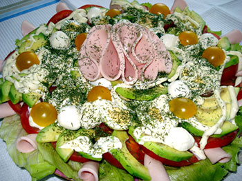 салат из свинины с овощами