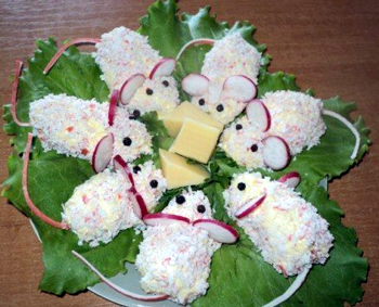 сырный салат мышки
