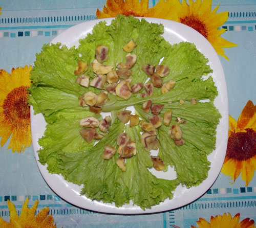 салат из каштанов и ветчины пошаговый рецепт с фото