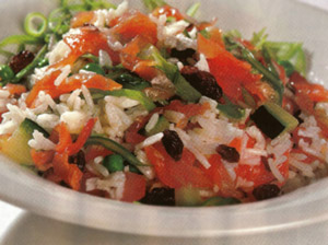 салат из риса и овощей по испански