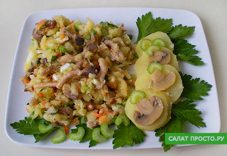 Салат из грибов с картофелем